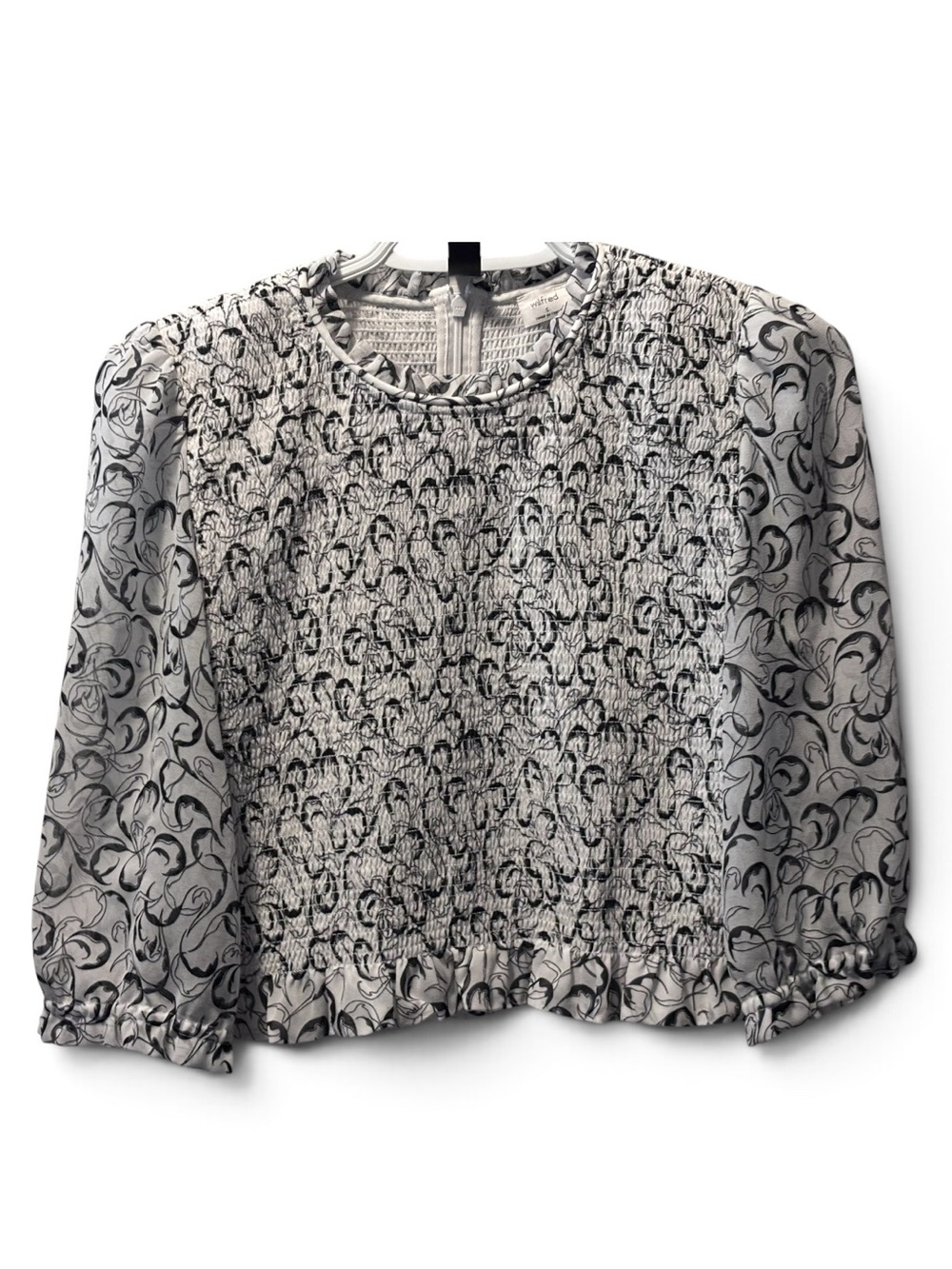 Wilfred Aritzia Smocked Floral Blouse Size Small